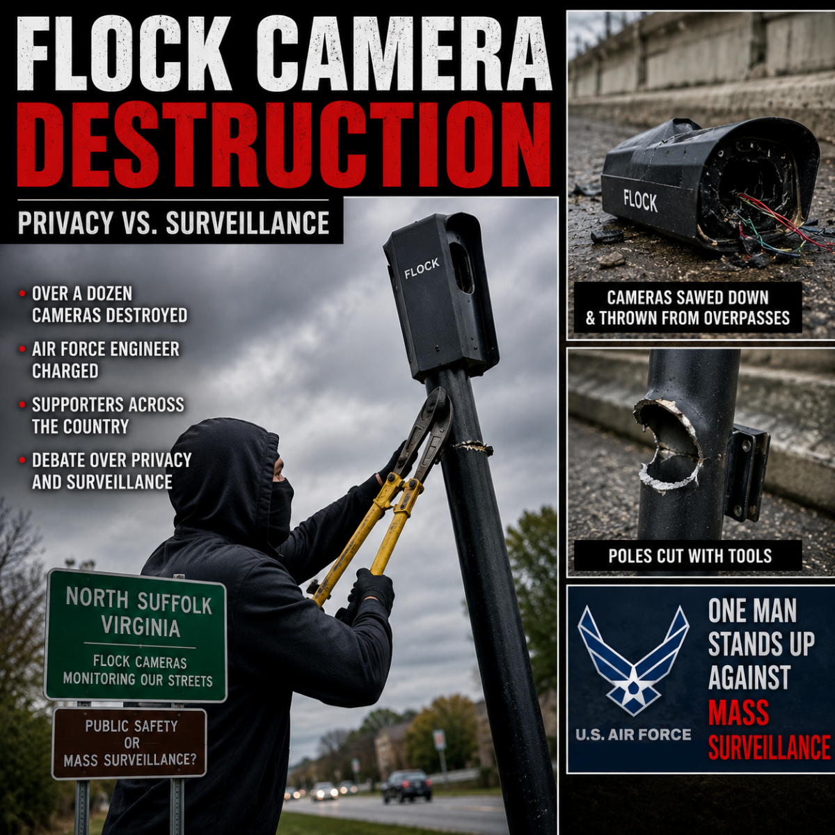 Air Force Engineer Charged in Flock Camera Destruction Case Draws ...